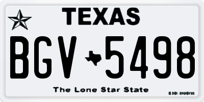 TX license plate BGV5498