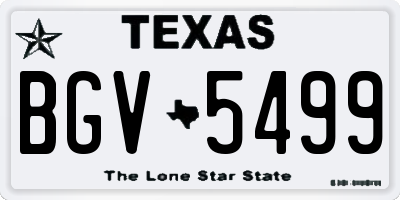 TX license plate BGV5499