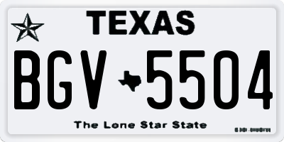 TX license plate BGV5504
