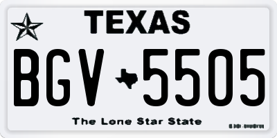 TX license plate BGV5505