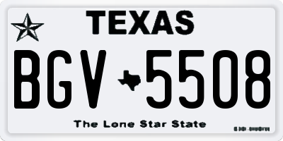 TX license plate BGV5508