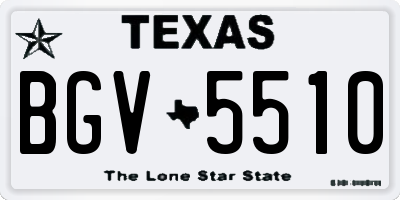 TX license plate BGV5510