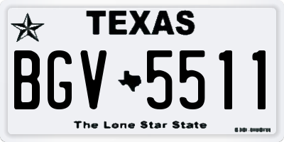 TX license plate BGV5511