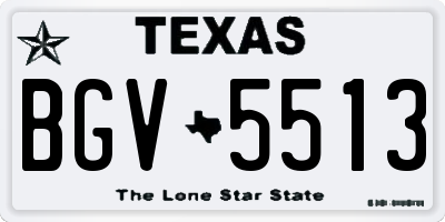 TX license plate BGV5513
