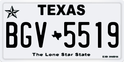 TX license plate BGV5519