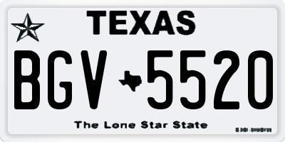 TX license plate BGV5520