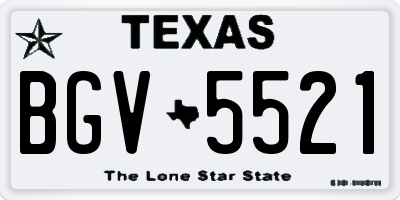 TX license plate BGV5521
