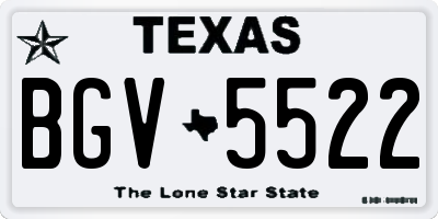TX license plate BGV5522