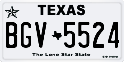 TX license plate BGV5524