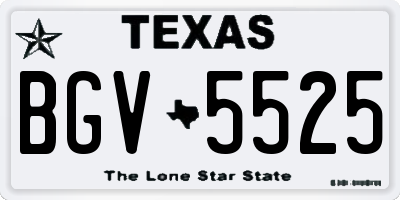 TX license plate BGV5525