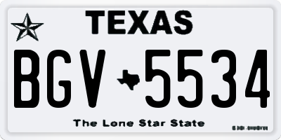 TX license plate BGV5534