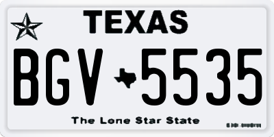TX license plate BGV5535
