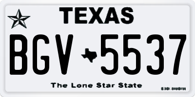 TX license plate BGV5537