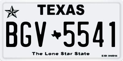 TX license plate BGV5541