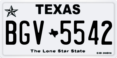 TX license plate BGV5542