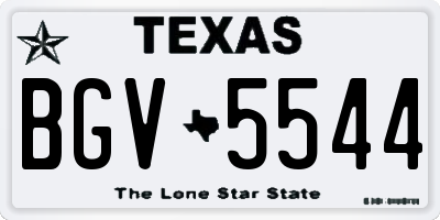 TX license plate BGV5544