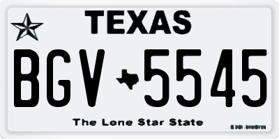 TX license plate BGV5545