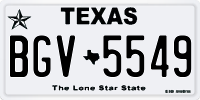 TX license plate BGV5549