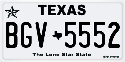 TX license plate BGV5552