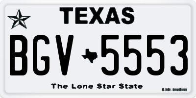 TX license plate BGV5553