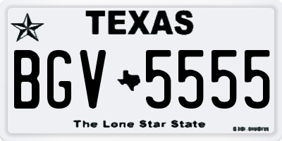 TX license plate BGV5555