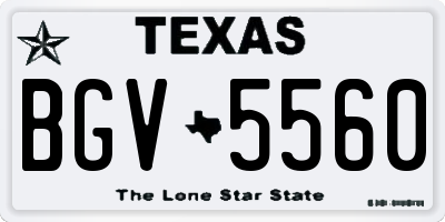 TX license plate BGV5560