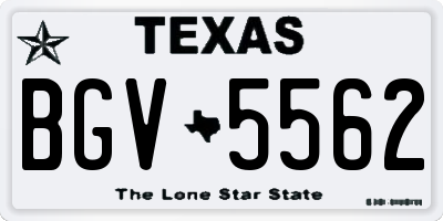 TX license plate BGV5562