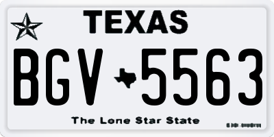 TX license plate BGV5563
