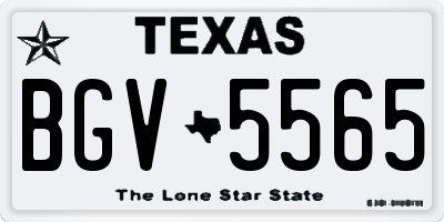 TX license plate BGV5565