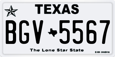 TX license plate BGV5567