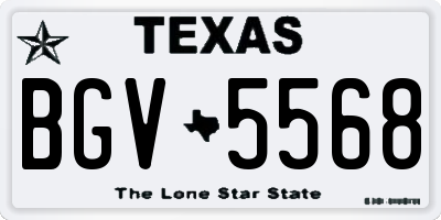 TX license plate BGV5568