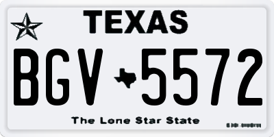 TX license plate BGV5572