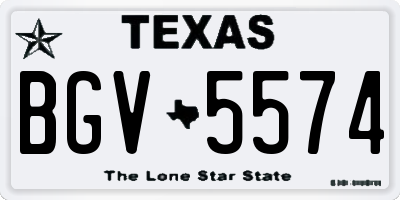 TX license plate BGV5574