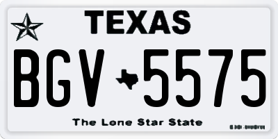 TX license plate BGV5575