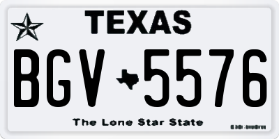 TX license plate BGV5576