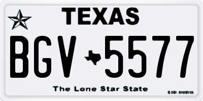 TX license plate BGV5577