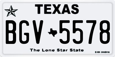 TX license plate BGV5578