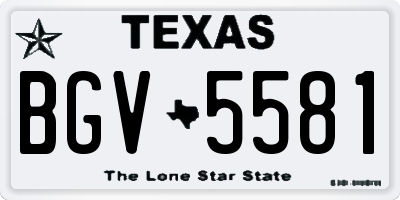 TX license plate BGV5581