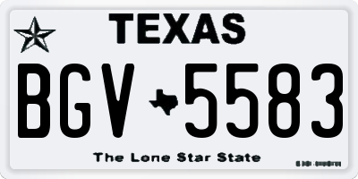 TX license plate BGV5583