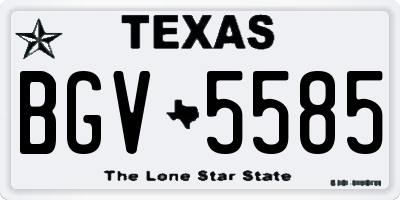 TX license plate BGV5585