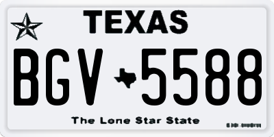 TX license plate BGV5588