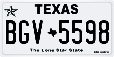 TX license plate BGV5598