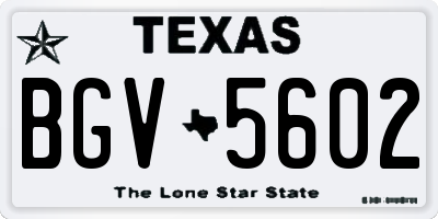 TX license plate BGV5602