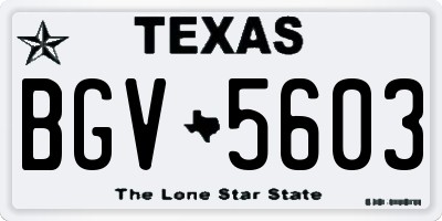 TX license plate BGV5603