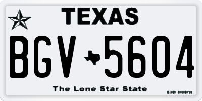 TX license plate BGV5604