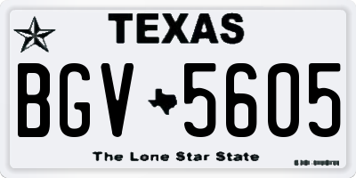 TX license plate BGV5605