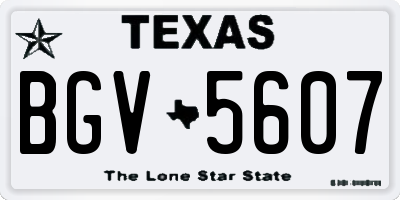 TX license plate BGV5607