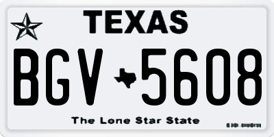 TX license plate BGV5608