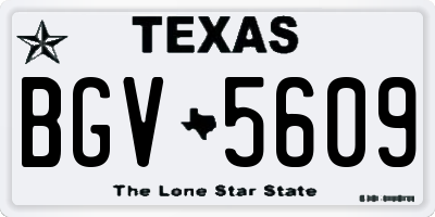 TX license plate BGV5609