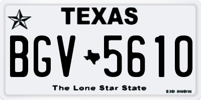 TX license plate BGV5610